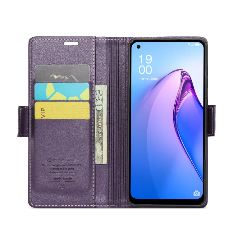 For OPPO F21 Pro 5G Globa/Reno8 Z Global CaseMe 023 Butterfly Buckle Litchi Texture RFID Anti-theft Leather Phone Case(Pearly Purple) - OPPO Cases by CaseMe | Online Shopping South Africa | PMC Jewellery | Buy Now Pay Later Mobicred