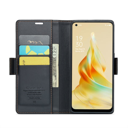 For OPPO Reno8 T 4G CaseMe 023 Butterfly Buckle Litchi Texture RFID Anti-theft Leather Phone Case(Black) - OPPO Cases by CaseMe | Online Shopping South Africa | PMC Jewellery | Buy Now Pay Later Mobicred