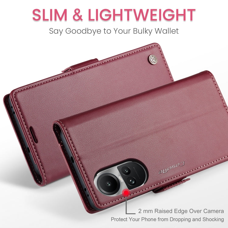 For OPPO Reno10 5G Global／Reno10 Pro Global CaseMe 023 Butterfly Buckle Litchi Texture RFID Anti-theft Leather Phone Case(Wine Red) - OPPO Cases by CaseMe | Online Shopping South Africa | PMC Jewellery | Buy Now Pay Later Mobicred