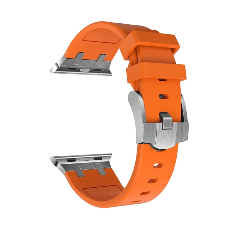 AP Silicone Watch Band For Apple Watch SE 2023 44mm(Silver Orange) - Watch Bands by PMC TechLife | Online Shopping South Africa | PMC TechLife