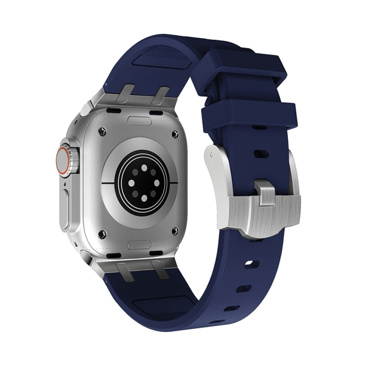 AP Silicone Watch Band For Apple Watch SE 2023 40mm(Black Blue) - Watch Bands by PMC TechLife | Online Shopping South Africa | PMC TechLife