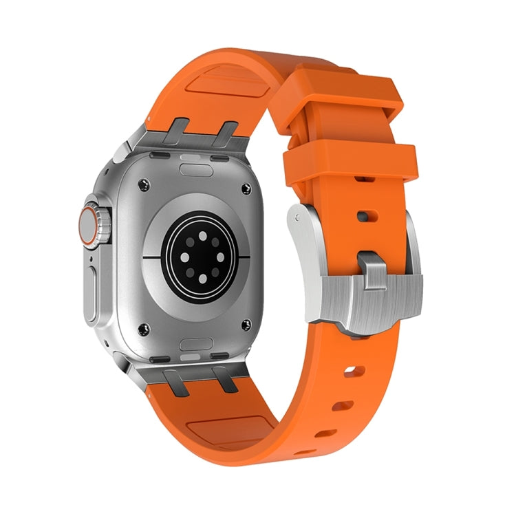 AP Silicone Watch Band For Apple Watch SE 2023 40mm(Silver Orange) - Watch Bands by PMC TechLife | Online Shopping South Africa | PMC TechLife