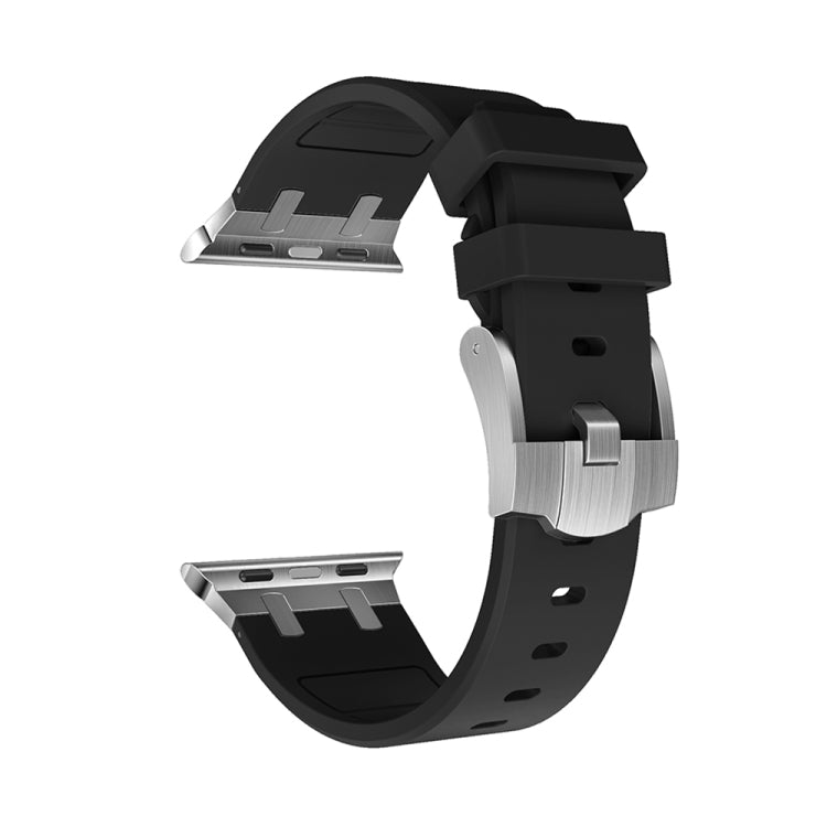 AP Silicone Watch Band For Apple Watch Ultra 2 49mm(Silver Black) - Watch Bands by PMC TechLife | Online Shopping South Africa | PMC TechLife