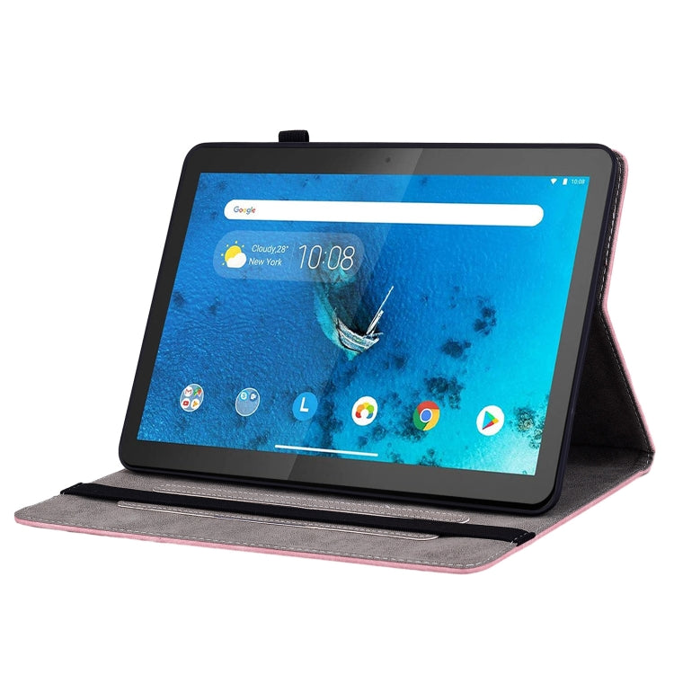 For Lenovo M10 Butterfly Rose Embossed Leather Tablet Case(Pink) - Lenovo by PMC TechLife | Online Shopping South Africa | PMC TechLife | Buy Now Pay Later Mobicred