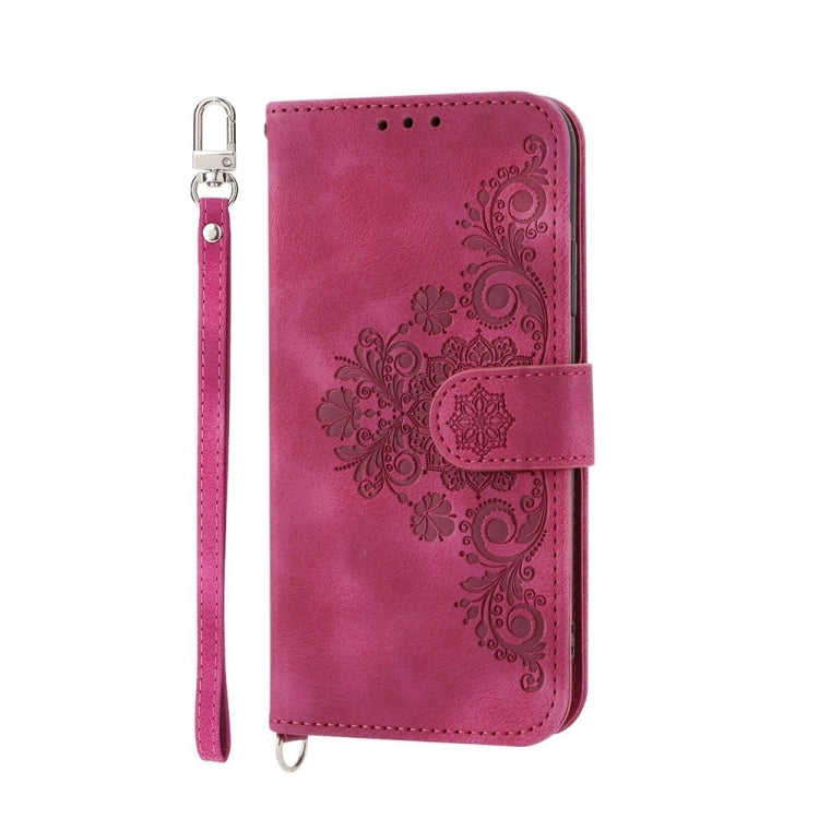 For Huawei Pura 70 Pro / Pura 70 Pro+ Skin-feel Flowers Embossed Wallet Leather Phone Case(Wine Red) - Huawei Cases by PMC Jewellery | Online Shopping South Africa | PMC Jewellery | Buy Now Pay Later Mobicred