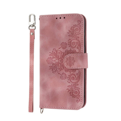 For Honor Magic6 Pro Skin-feel Flowers Embossed Wallet Leather Phone Case(Pink) - Honor Cases by PMC Jewellery | Online Shopping South Africa | PMC Jewellery | Buy Now Pay Later Mobicred