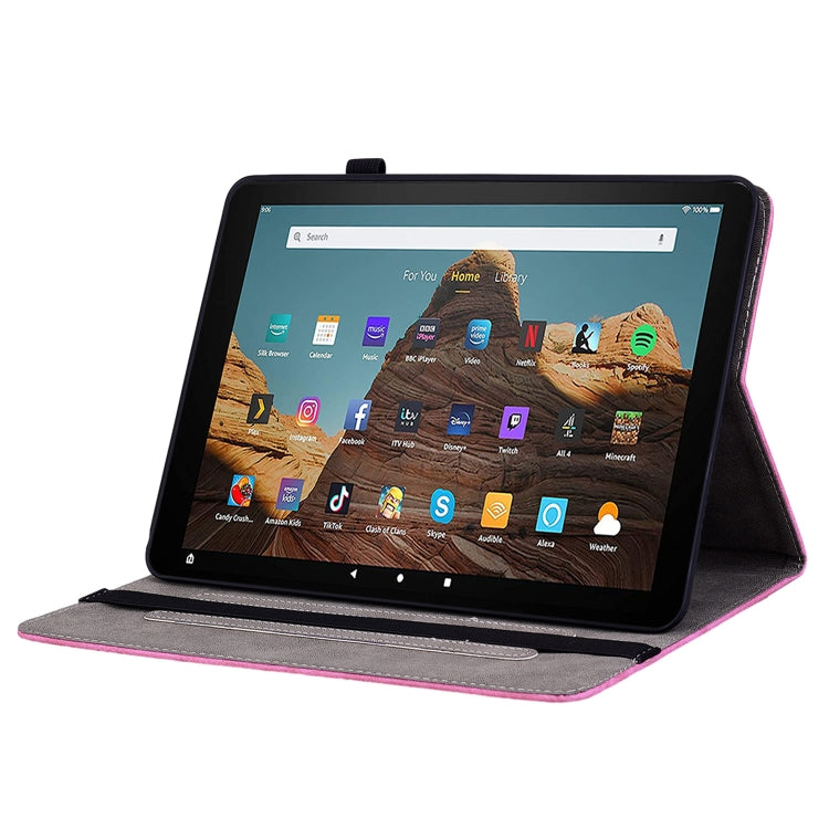For Amazon Kindle Fire HD10 2019 / 2017 Butterfly Rose Embossed Leather Smart Tablet Case(Rose Red) - Amazon by PMC TechLife | Online Shopping South Africa | PMC TechLife | Buy Now Pay Later Mobicred