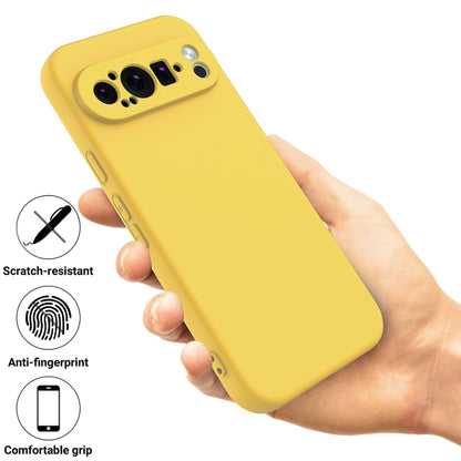 For Google Pixel 9 Pro Pure Color Liquid Silicone Shockproof Phone Case(Yellow) - Google Cases by PMC Jewellery | Online Shopping South Africa | PMC Jewellery | Buy Now Pay Later Mobicred