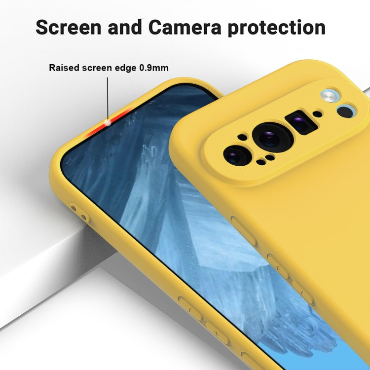 For Google Pixel 9 Pro Pure Color Liquid Silicone Shockproof Phone Case(Yellow) - Google Cases by PMC Jewellery | Online Shopping South Africa | PMC Jewellery | Buy Now Pay Later Mobicred