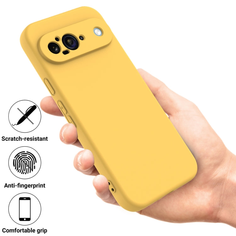 For Google Pixel 9 Pure Color Liquid Silicone Shockproof Phone Case(Yellow) - Google Cases by PMC Jewellery | Online Shopping South Africa | PMC Jewellery | Buy Now Pay Later Mobicred