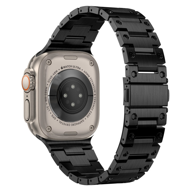 Double Rows Metal Watch Band For Apple Watch Ultra 2 49mm(Black) - Watch Bands by PMC TechLife | Online Shopping South Africa | PMC TechLife