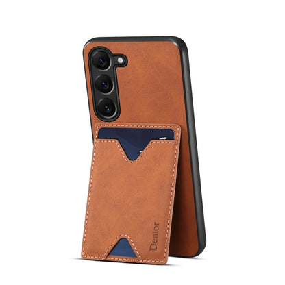 For Samsung Galaxy S24+ 5G Denior PU Back Cover Card Slot Holder Phone Case(Brown) - Galaxy S24+ 5G Cases by Denior | Online Shopping South Africa | PMC Jewellery | Buy Now Pay Later Mobicred