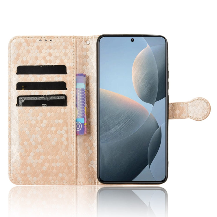 For Xiaomi Poco X6 Pro / Redmi K70E 5G Honeycomb Dot Texture Leather Phone Case(Gold) - free shipping - PMC TechLife - Order now!