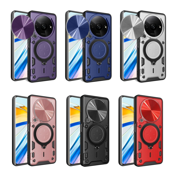 For Xiaomi Redmi A3 CD Texture Sliding Camshield Magnetic Holder Phone Case(Black) - free shipping - PMC TechLife - Order now!