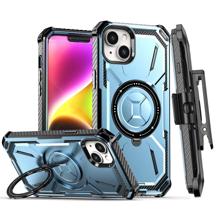 For iPhone 14 Armor Series Holder Phone Case with Back Clip(Blue) - iPhone 14 Cases by PMC TechLife | Online Shopping South Africa | PMC TechLife