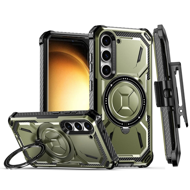 For Samsung Galaxy S23+ 5G Armor Series Holder Phone Case with Back Clip(Army Green) - Galaxy S23+ 5G Cases by PMC Jewellery | Online Shopping South Africa | PMC Jewellery