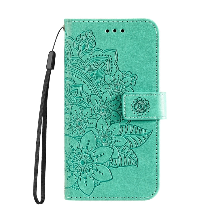 For Xiaomi 14 Ultra 7-petal Flowers Embossing Leather Phone Case(Green) - 14 Ultra Cases by PMC Jewellery | Online Shopping South Africa | PMC Jewellery | Buy Now Pay Later Mobicred