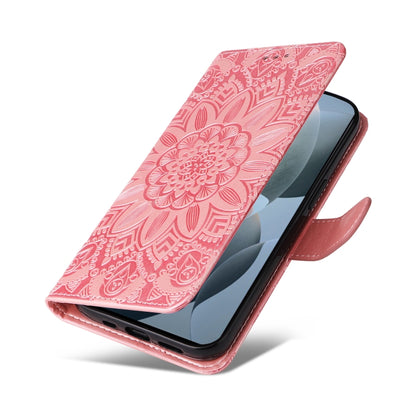 For Xiaomi Redmi K70 / K70 Pro Embossed Sunflower Leather Phone Case(Rose Gold) - K70 Pro Cases by PMC Jewellery | Online Shopping South Africa | PMC Jewellery | Buy Now Pay Later Mobicred