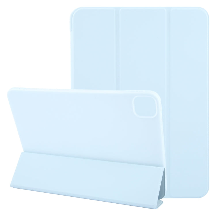 For iPad Air 11 2025 / 2024 GEBEI 3-folding Holder Shockproof Flip Leather Tablet Case(Sky Blue) - iPad Air 11 2025 / 2024 Cases by GEBEI | Online Shopping South Africa | PMC Jewellery | Buy Now Pay Later Mobicred