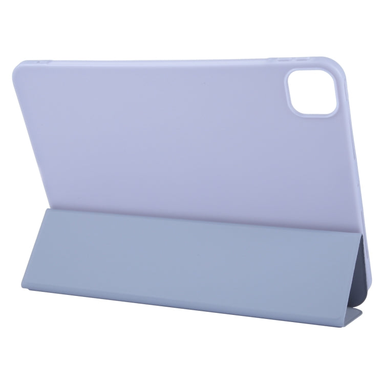 For iPad Pro 11 2024 GEBEI 3-folding Holder Shockproof Flip Leather Tablet Case(Light Purple) - iPad Pro 11 2024 Cases by GEBEI | Online Shopping South Africa | PMC Jewellery | Buy Now Pay Later Mobicred