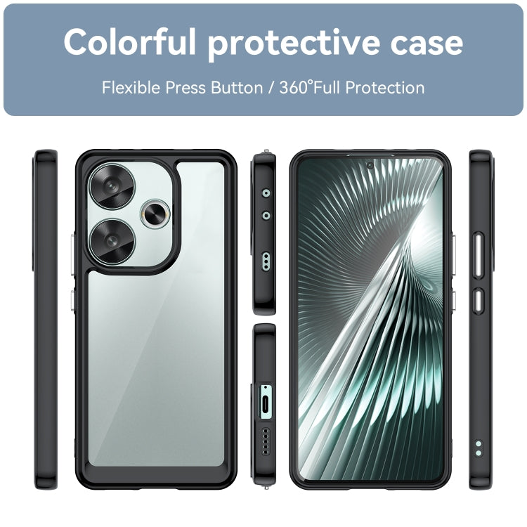 For Xiaomi Redmi Turbo 3 Colorful Series Acrylic Hybrid TPU Phone Case(Black) - Xiaomi Cases by PMC Jewellery | Online Shopping South Africa | PMC Jewellery | Buy Now Pay Later Mobicred