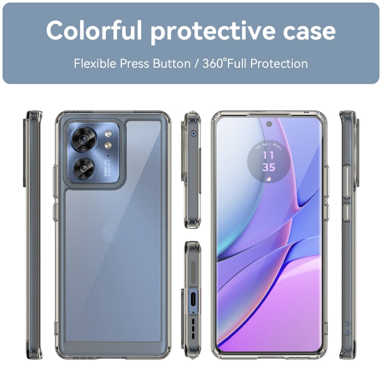For Motorola Edge 40 Colorful Series Acrylic Hybrid TPU Phone Case(Transparent Grey) - Motorola Cases by PMC Jewellery | Online Shopping South Africa | PMC Jewellery | Buy Now Pay Later Mobicred