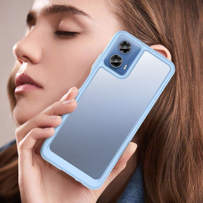 For Motorola Moto G34 Colorful Series Acrylic Hybrid TPU Phone Case(Blue) - Motorola Cases by PMC Jewellery | Online Shopping South Africa | PMC Jewellery | Buy Now Pay Later Mobicred