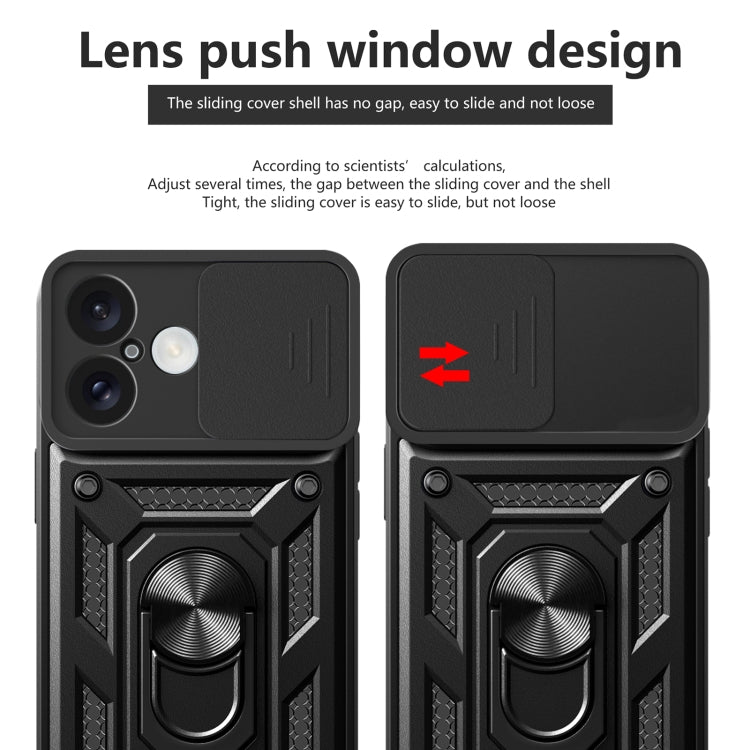 For iPhone 16 Sliding Camera Cover Design TPU+PC Phone Case(Black) - iPhone 16 Cases by PMC Jewellery | Online Shopping South Africa | PMC Jewellery | Buy Now Pay Later Mobicred