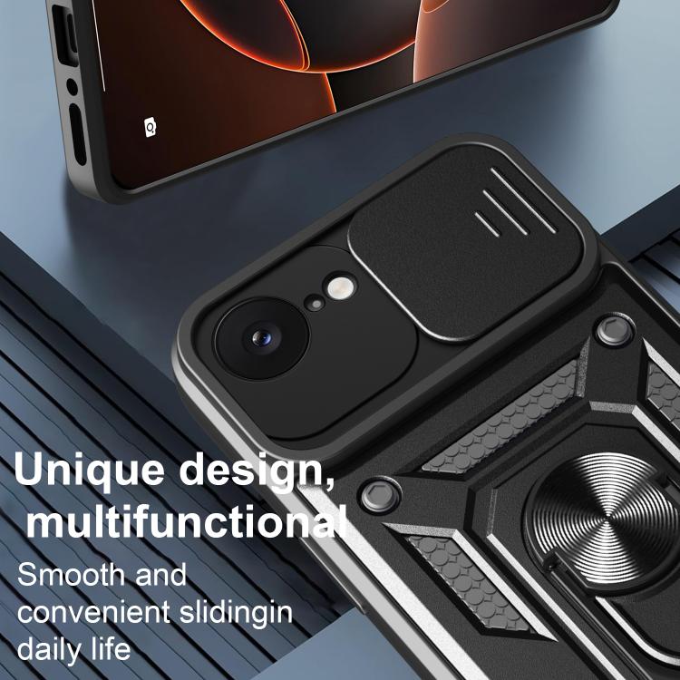 For iPhone 16e Sliding Camera Cover Design TPU+PC Phone Case(Rose Gold) - iPhone 16e Cases by PMC TechLife | Online Shopping South Africa | PMC TechLife | Buy Now Pay Later Mobicred