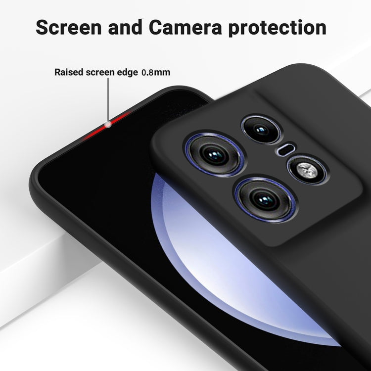 For Motorola Edge 50 Pro Solid Color Liquid Silicone Dropproof Full Coverage Phone Case(Black) - free shipping - PMC TechLife - Order now!