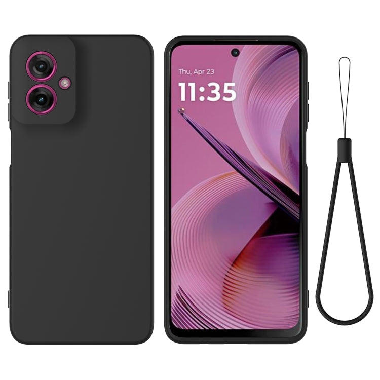 For Motorola Moto G55 Solid Color Liquid Silicone Dropproof Full Coverage Phone Case(Black) - free shipping - PMC TechLife - Order now!
