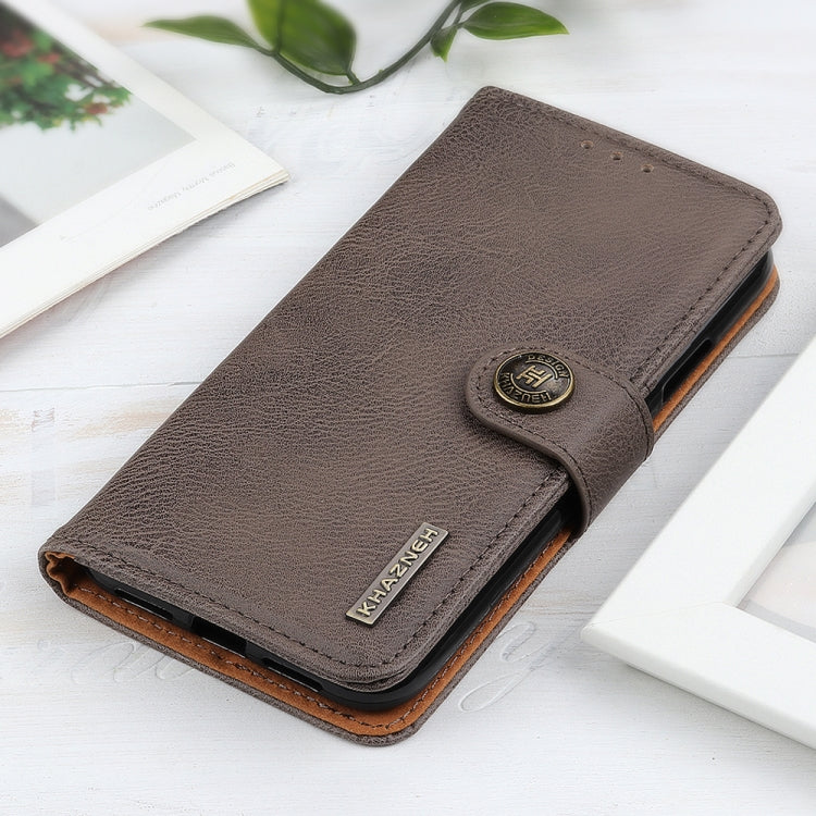 For OPPO Reno11 5G Global KHAZNEH Cowhide Texture Flip Leather Phone Case(Khaki) - Reno11 Cases by PMC Jewellery | Online Shopping South Africa | PMC Jewellery | Buy Now Pay Later Mobicred