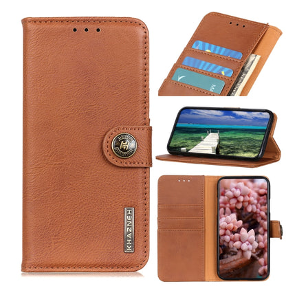 For Xiaomi Redmi Note 13 4G KHAZNEH Cowhide Texture Flip Leather Phone Case(Brown) - Note 13 Cases by PMC Jewellery | Online Shopping South Africa | PMC Jewellery | Buy Now Pay Later Mobicred