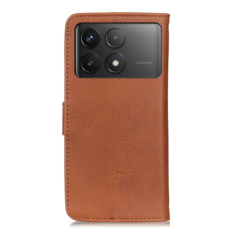 For Xiaomi Redmi K70 5G / K70 Pro 5G KHAZNEH Cowhide Texture Flip Leather Phone Case(Brown) - K70 Cases by PMC Jewellery | Online Shopping South Africa | PMC Jewellery | Buy Now Pay Later Mobicred