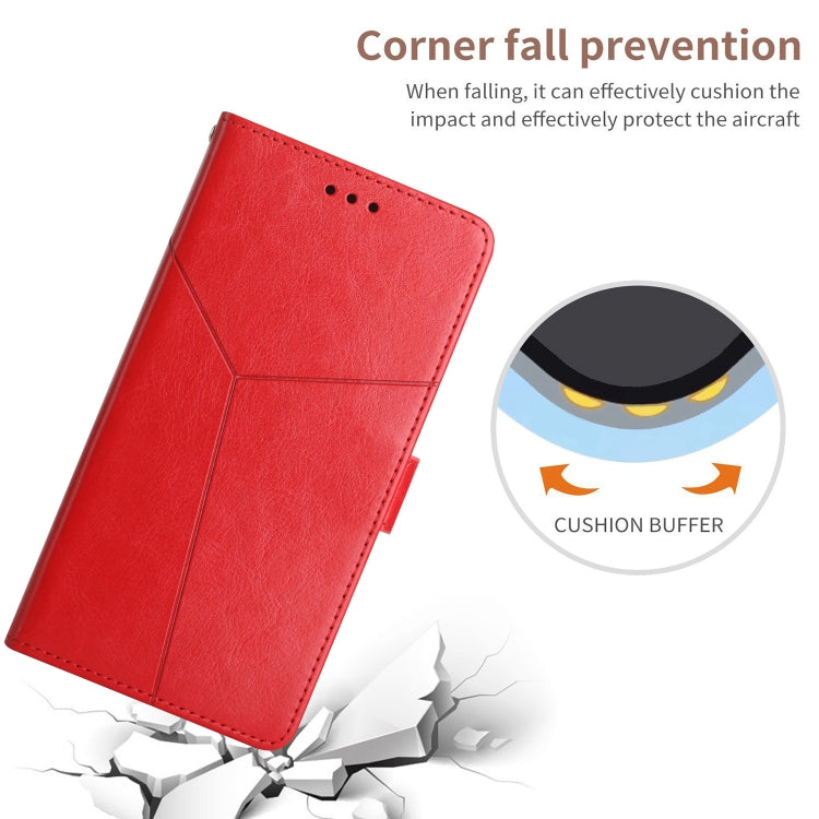For iPhone 16 Plus HT01 Y-shaped Pattern Flip Leather Phone Case(Red) - iPhone 16 Plus Cases by PMC TechLife | Online Shopping South Africa | PMC TechLife | Buy Now Pay Later Mobicred