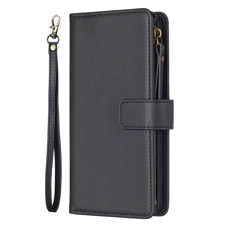 For Google Pixel 7a 9 Card Slots Zipper Wallet Leather Flip Phone Case(Black) - free shipping - PMC TechLife - Order now!