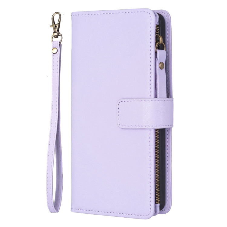 For Google Pixel 8 Pro 9 Card Slots Zipper Wallet Leather Flip Phone Case(Light Purple) - Google Cases by PMC Jewellery | Online Shopping South Africa | PMC Jewellery | Buy Now Pay Later Mobicred