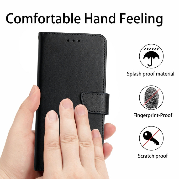 For iPhone 16 Plus Genuine Leather Fingerprint-proof Flip Phone Case(Black) - free shipping - PMC TechLife - Order now!