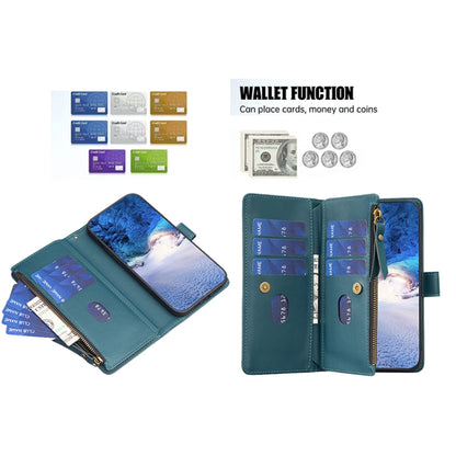 For OPPO Find X6 Pro 9 Card Slots Zipper Wallet Leather Flip Phone Case(Green) - OPPO Cases by PMC Jewellery | Online Shopping South Africa | PMC Jewellery | Buy Now Pay Later Mobicred