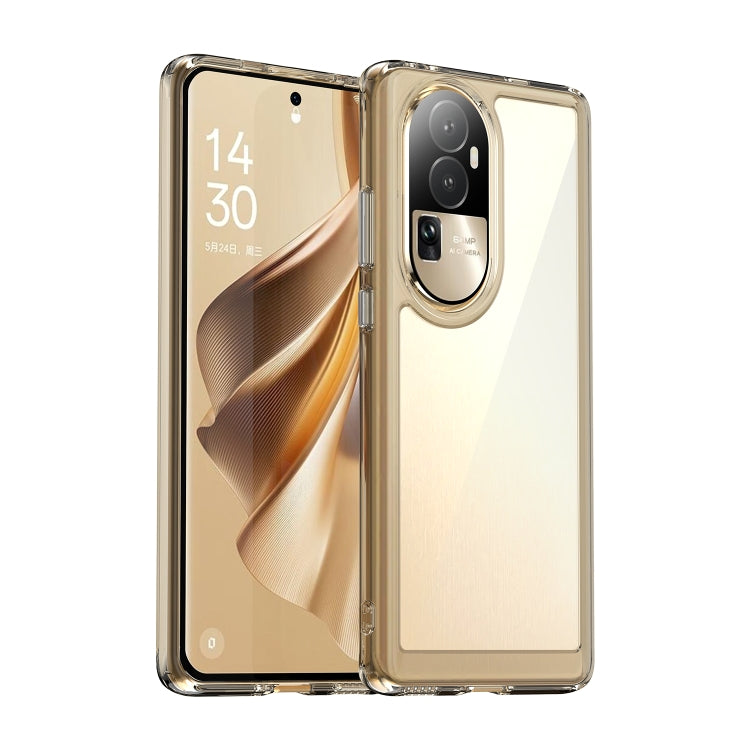 For OPPO Reno10 Pro+ Colorful Series Acrylic Hybrid TPU Phone Case(Transparent Grey) - OPPO Cases by PMC Jewellery | Online Shopping South Africa | PMC Jewellery | Buy Now Pay Later Mobicred
