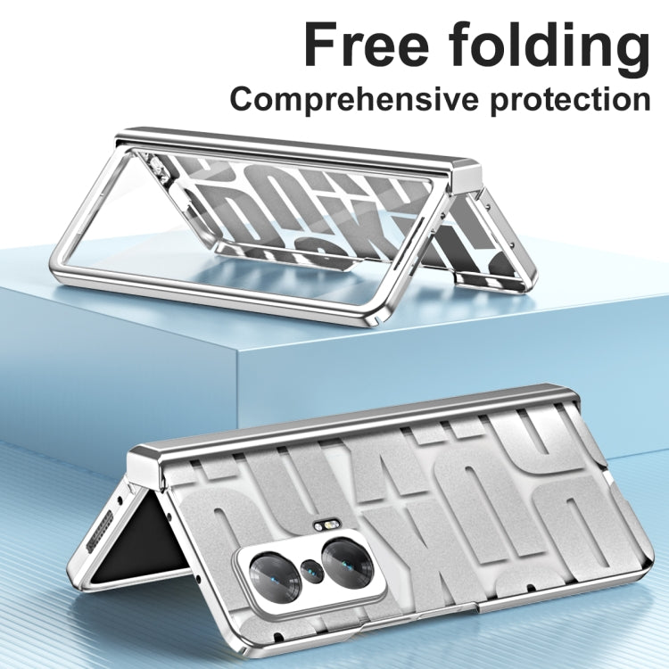 For Honor Magic V Integrated Electroplating Folding Phone Case with Hinge(Silver) - Honor Cases by PMC TechLife | Online Shopping South Africa | PMC TechLife | Buy Now Pay Later Mobicred