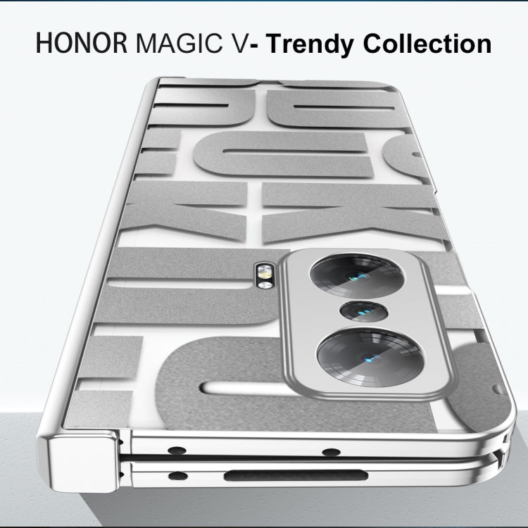 For Honor Magic V Integrated Electroplating Folding Phone Case with Hinge(Black) - Honor Cases by PMC TechLife | Online Shopping South Africa | PMC TechLife | Buy Now Pay Later Mobicred