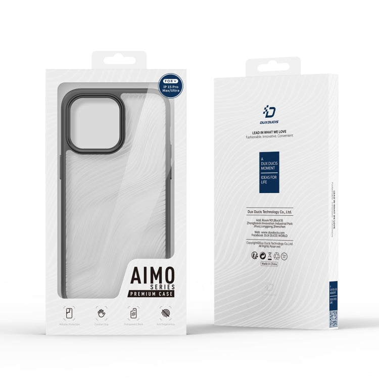 For iPhone 15 Pro Max DUX DUCIS Aimo Series  Frosted Feel Phone Case(Black) - iPhone 15 Pro Max Cases by DUX DUCIS | Online Shopping South Africa | PMC Jewellery | Buy Now Pay Later Mobicred