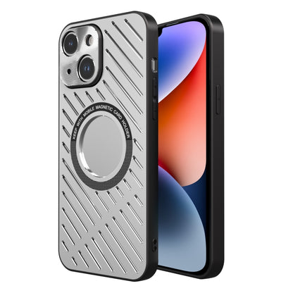 For iPhone 14 R-JUST RJ57 CD Pattern MagSafe Cooling Phone Case(Silver) - iPhone 14 Cases by R-JUST | Online Shopping South Africa | PMC Jewellery