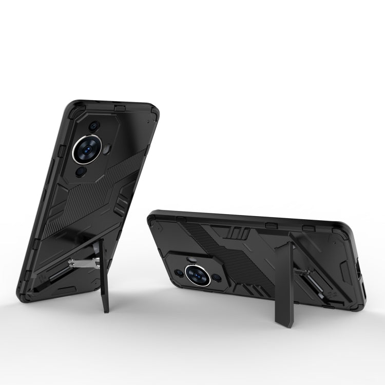 For Huawei nova 11 Pro 4G Punk Armor 2 in 1 PC + TPU Phone Case with Holder(Black) - Huawei Cases by PMC TechLife | Online Shopping South Africa | PMC TechLife | Buy Now Pay Later Mobicred