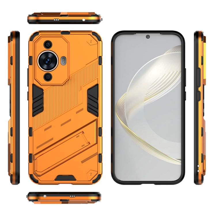 For Huawei nova 11 4G Punk Armor 2 in 1 PC + TPU Phone Case with Holder(Orange) - Huawei Cases by PMC Jewellery | Online Shopping South Africa | PMC Jewellery | Buy Now Pay Later Mobicred