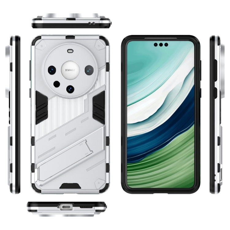 For Huawei Mate 60 Pro Punk Armor 2 in 1 PC + TPU Phone Case with Holder(White) - Huawei Cases by PMC Jewellery | Online Shopping South Africa | PMC Jewellery | Buy Now Pay Later Mobicred