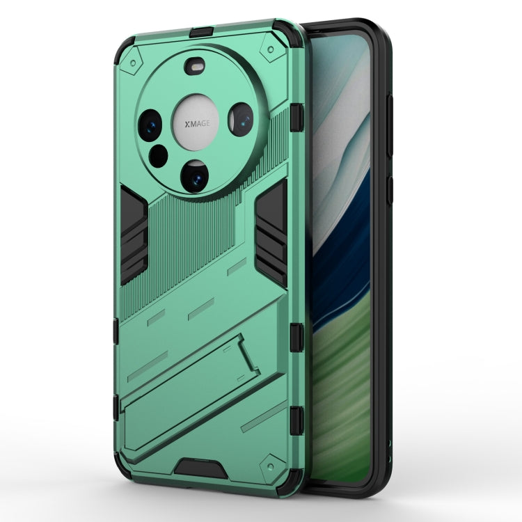 For Huawei Mate 60 Punk Armor 2 in 1 PC + TPU Phone Case with Holder(Green) - Huawei Cases by PMC Jewellery | Online Shopping South Africa | PMC Jewellery | Buy Now Pay Later Mobicred