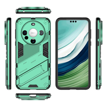 For Huawei Mate 60 Punk Armor 2 in 1 PC + TPU Phone Case with Holder(Green) - Huawei Cases by PMC Jewellery | Online Shopping South Africa | PMC Jewellery | Buy Now Pay Later Mobicred