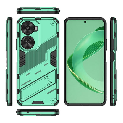 For Huawei nova 11 SE Punk Armor 2 in 1 PC + TPU Phone Case with Holder(Green) - Huawei Cases by PMC Jewellery | Online Shopping South Africa | PMC Jewellery | Buy Now Pay Later Mobicred